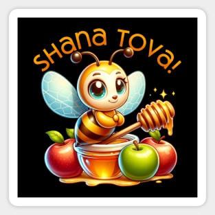Cute Shana Tova Honey Bee with Apples Magnet